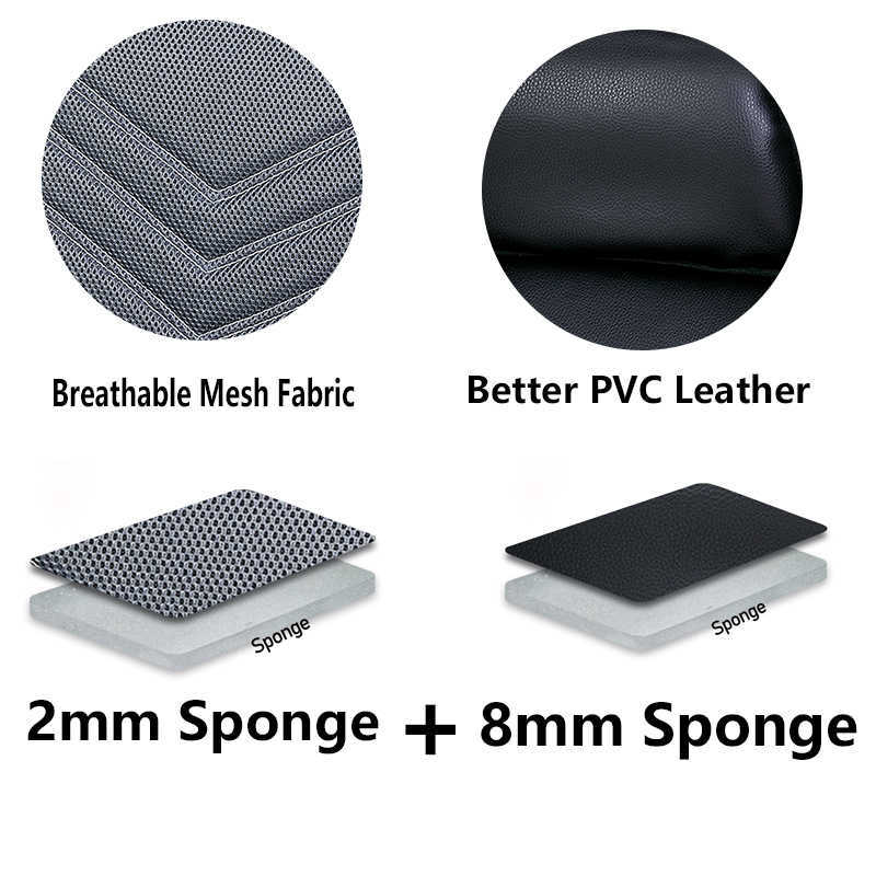 New Upgrade 8mm Sponge Universal Leather And Mesh Breathable Car Seat Covers Seat Cushion Fit For Most car Suv Van Track Protector