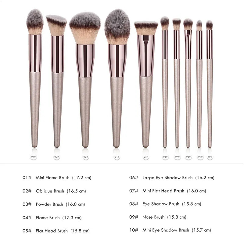 Makeup Tools Champagne Makeup Brushes Set for Women Cosmetic Foundation Powder Blush Eyeshadow Kabuki Blending Make Up Brush Beauty Tools 231115