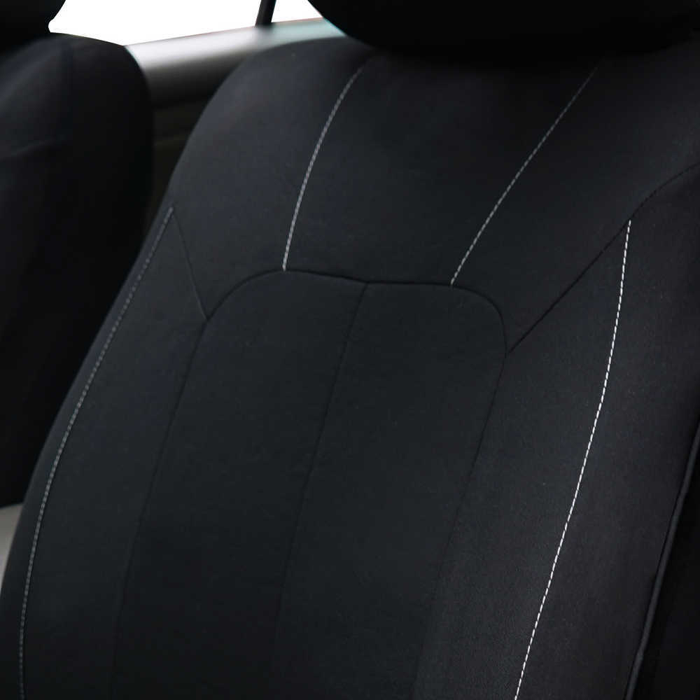 Neue Upgrade-Universal-Autositzbezüge aus schwarzem Polyester mit einfachem Crimp-Design, passend für die meisten Auto-SUV-LKW-Van-Sitzschutz