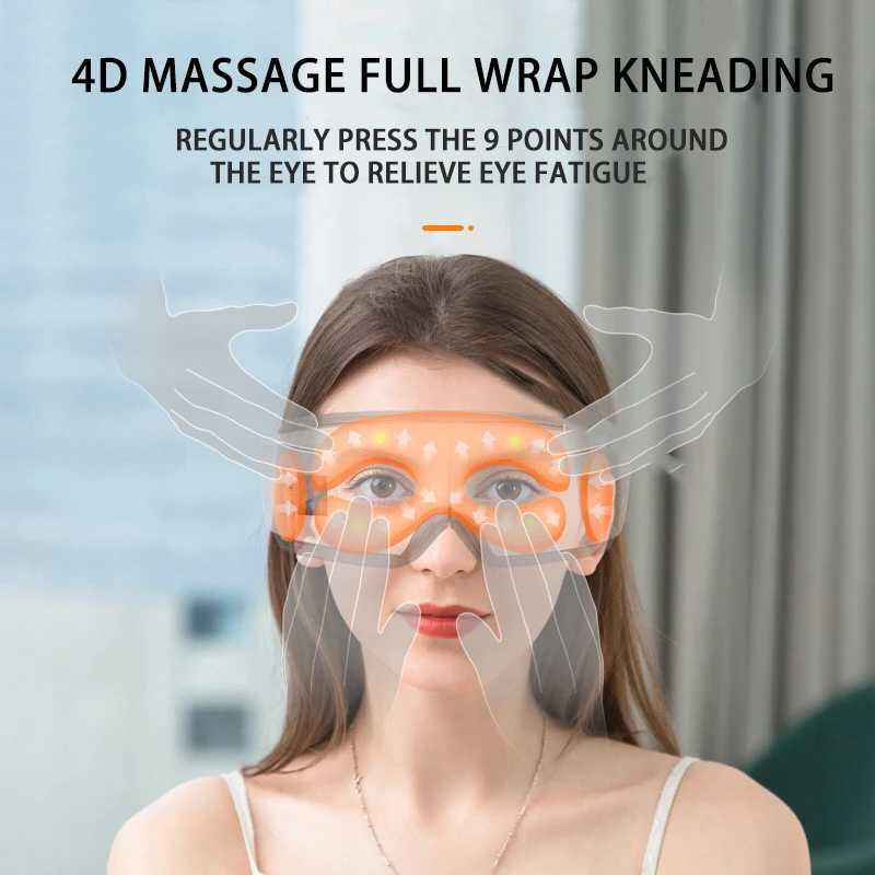 Schlafmasken, elektrisches Augenmassagegerät, faltbare Massagebrille, heiße Kompresse, Pflegeinstrument, intelligente Bluetooth-wiederaufladbare beheizte Maske 231116