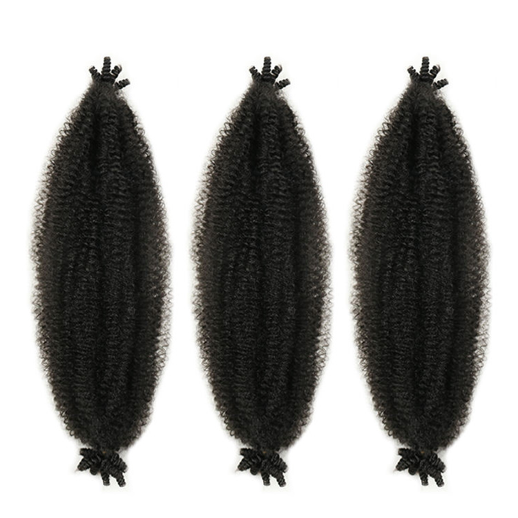 Fjädrande afro twist hår 16 tum kinky twist hår föreparerade flätor afro lockigt twist hår för fjäril locs flätning