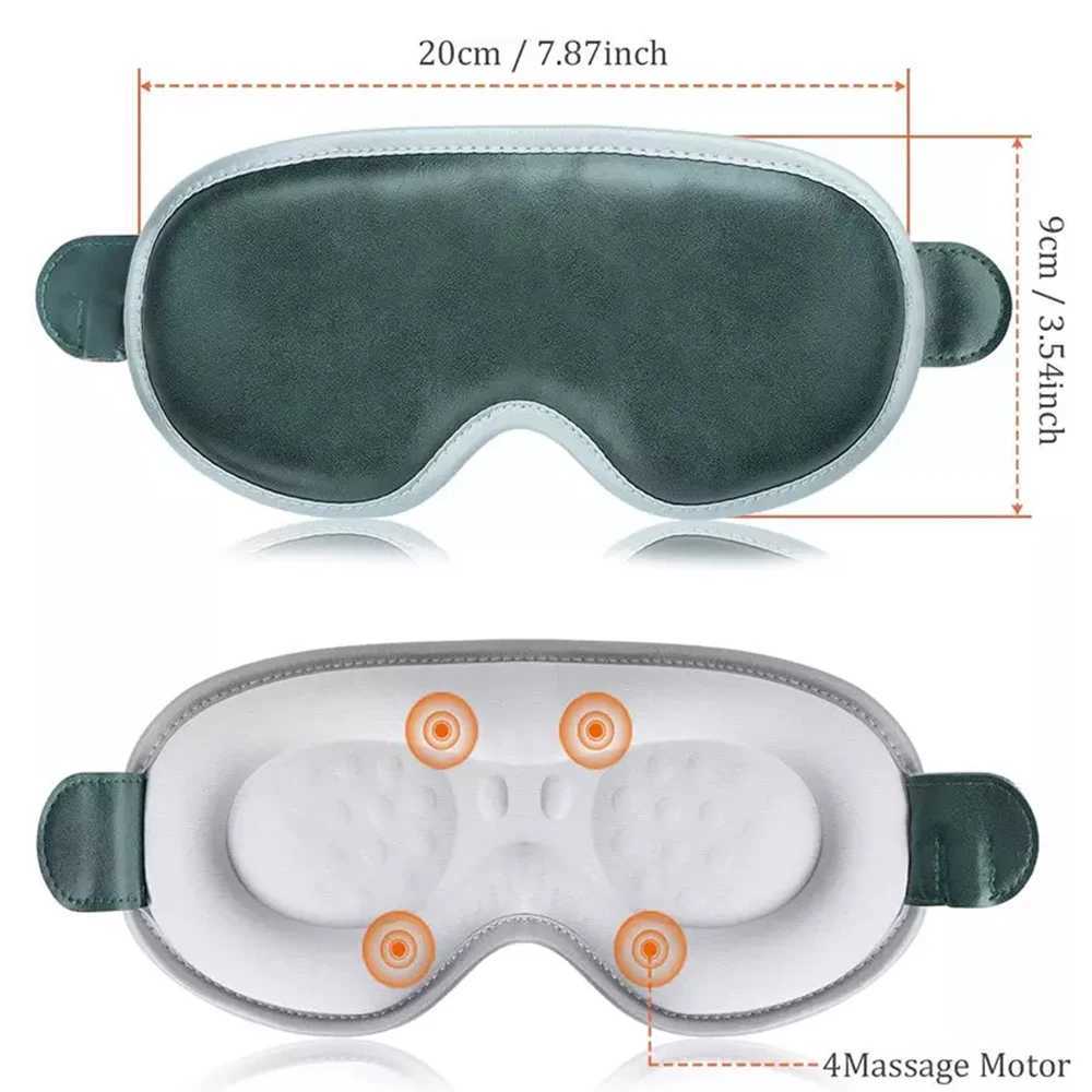 Sleep Masks New Electric Heated Eye Mask Sleeping Wireless Rechargeable Vibration Massager Relieve Strain Dark Circles Dry 231116