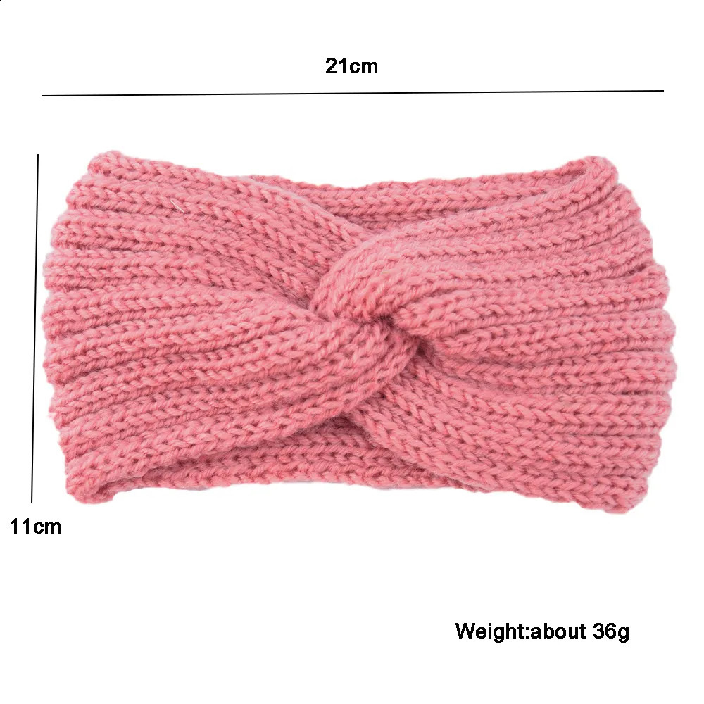 Hair band Donarsei Korean Winter Wide Knitted Cross Headband Women's Fashion Solid Color Elastic Yoga Headband 231115