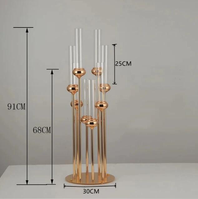 금속 촛대 91 cm 높이 8 팔 캔들 홀더 고급 웨딩 테이블 중심 촛대 홈 장식