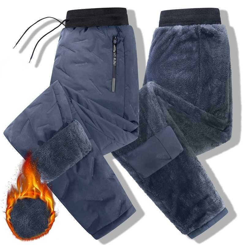 Men's Pants New Winter Lambswool Warm Thicken Sweatpants Men Fashion Joggers Water Proof Casual Pants Men Plus Fleece Oversize Trousers J231116