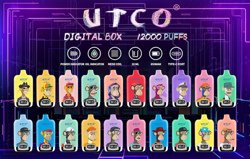 Boîte numérique d'origine UCO Vape 12 000 bouffées de cigarettes électroniques jetables Caractéristiques 20 ml Vape 0/2/3/5% Batterie rechargeable 850 mAh associée 16 saveurs disponibles