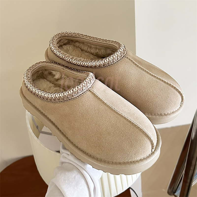 Tazz Chinelos Austrália Plataforma Tasman Camurça Shearling Slides Maxi Clássico Ultra Mini Botas de Designer de Neve Castanha Luxo Mens Mulheres Botas de Tornozelo Bota de Inverno