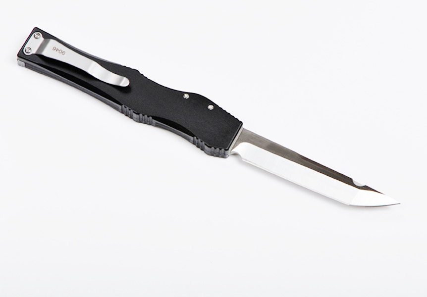 Couteau tactique automatique de qualité supérieure D2, lame Tanto satinée T6061, manche en aluminium, couteau de poche EDC, couteaux cadeaux avec sac en Nylon