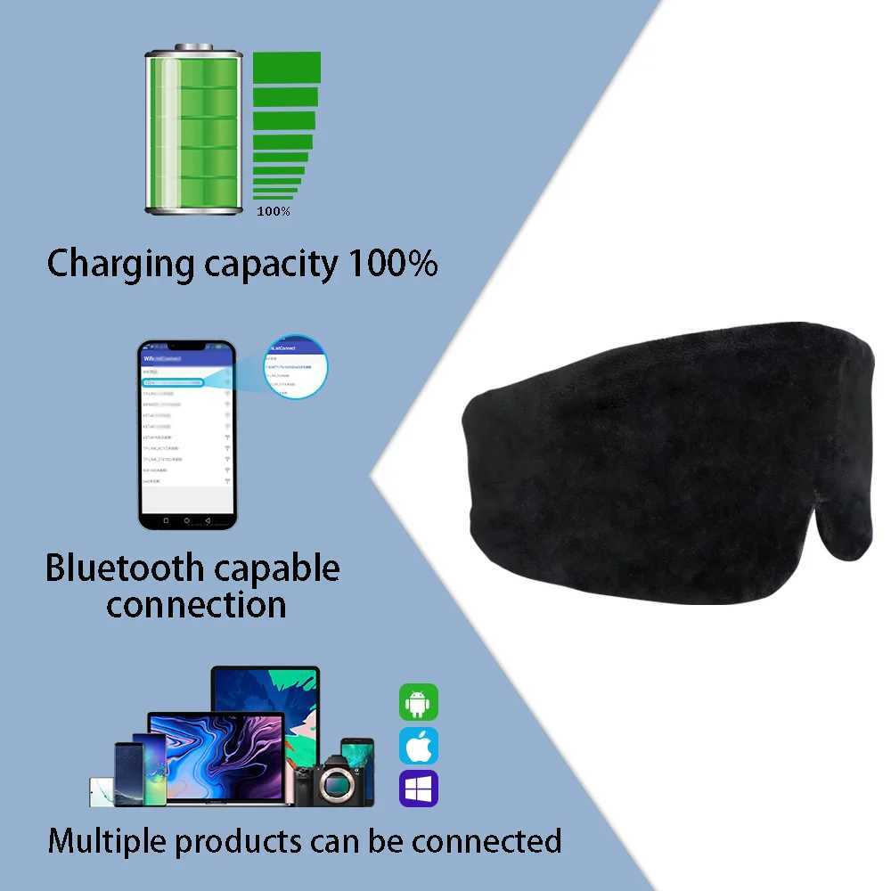 Maski do snu Maska do spania z słuchawkami Bluetooth Podróż Bawełniane oko dla kobiet mężczyzn słuchawki Wireless Cooling Eyemask 231116