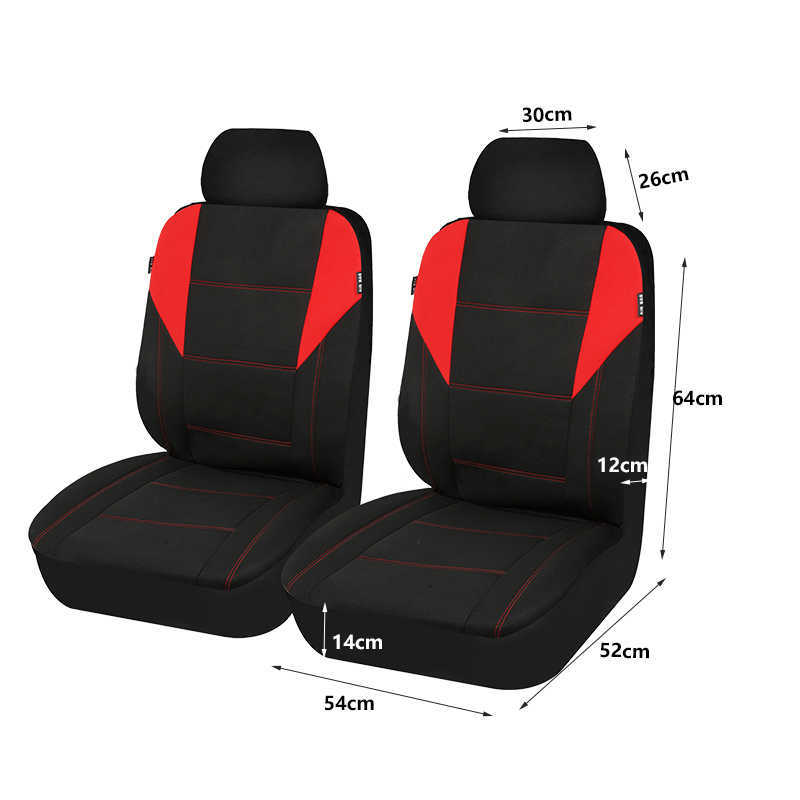 Nieuwe upgrade Universal Red Line Black Polyester met Sponge Sporty Car Seat Covers Auto -accessoires geschikt voor de meeste auto SUV Track bestelwagen