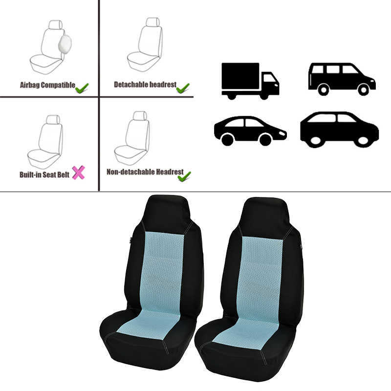 New Upgrade 2/4/Universal Polyester Car Seat Cover Durable Automotive Double Mesh Covers Cushion Car Seat Protector Set