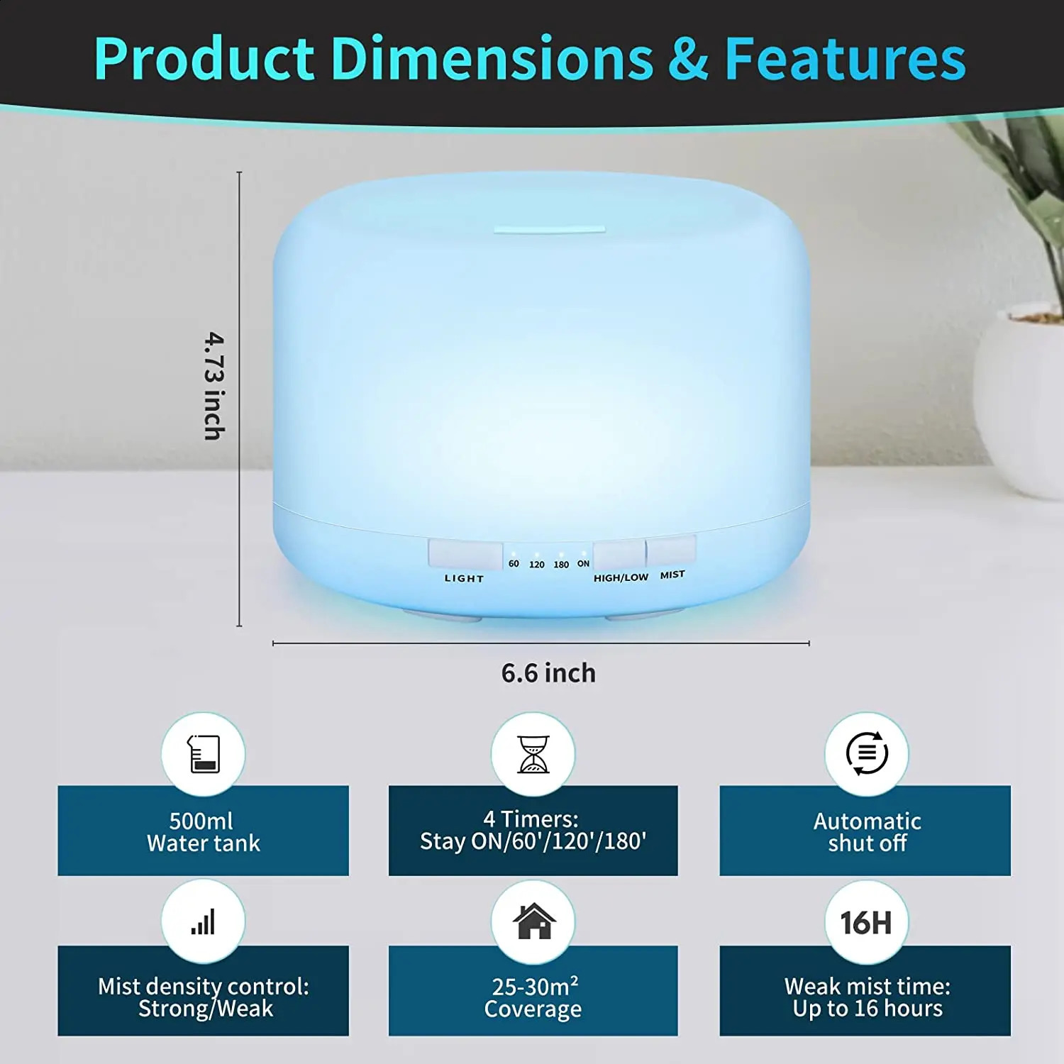 Other Home Garden Ultrasonic Cool Mist Humidifier Aroma Essential Oil Diffuser Night Light with Bluetooth Music Ser Auto Shut Off 231116