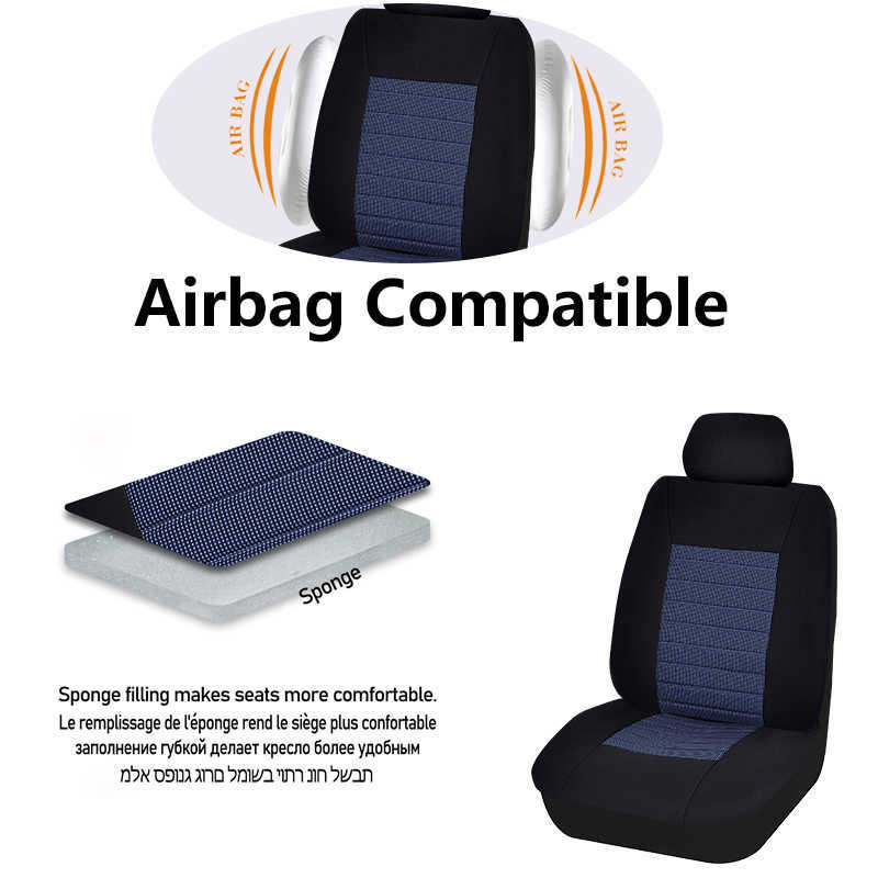 New Upgrade Car Seat Covers Airbag Compatible 2022 NEW Design Universal Size Fit For Most Van Minibus Separated Jacquard Car Seat