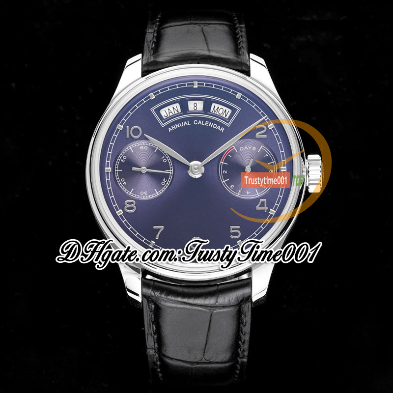 AZF az503510 Мужские часы с годовым календарем Power Reserve A52850 Автоматический зеленый циферблат с золотыми маркерами Стальной корпус Коричневый кожаный ремешок Super Edition Trustytime001Часы