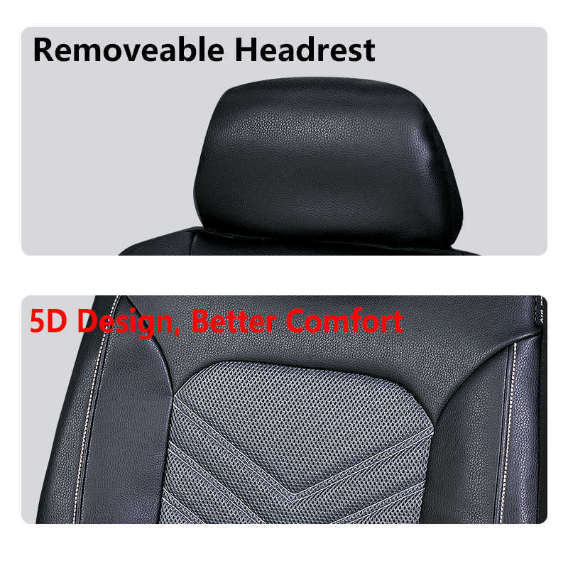 New Upgrade 8mm Sponge Universal Leather And Mesh Breathable Car Seat Covers Seat Cushion Fit For Most car Suv Van Track Protector