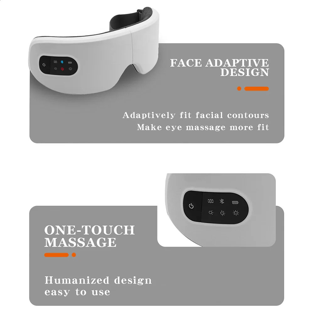 Eye Massager Electric Eye Massager Compress Stress Relief uppvärmning Vibration Massage Connect Music Relax Fappable Eye Care Smart Glasses 231115