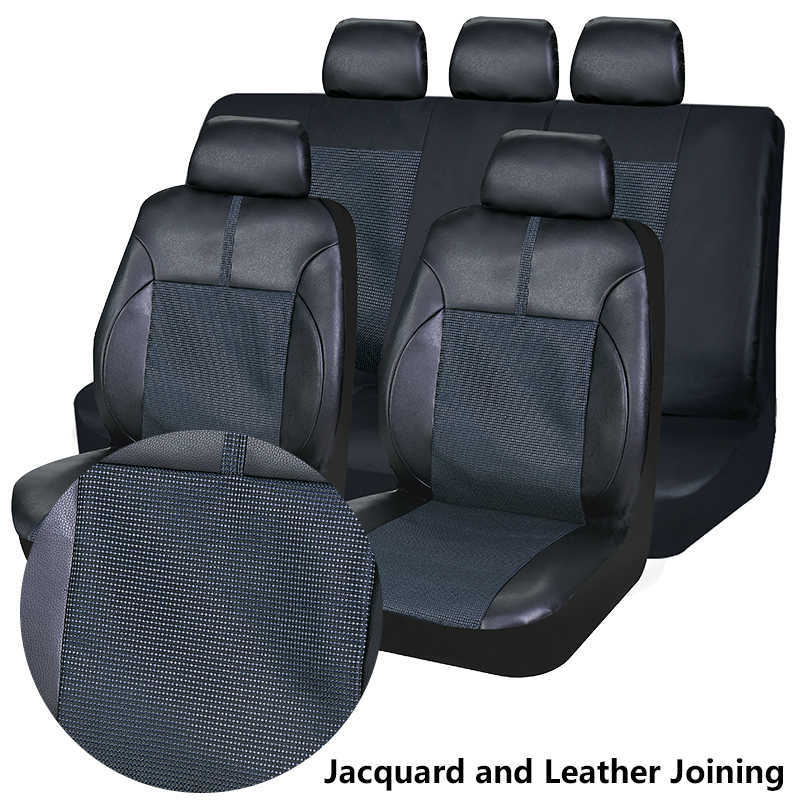 New Upgrade Jacquard/Carbon Fiber Racing Sporty Universal Leather Car Seat Covers Seat Cushion Protector Car Accessories Interior