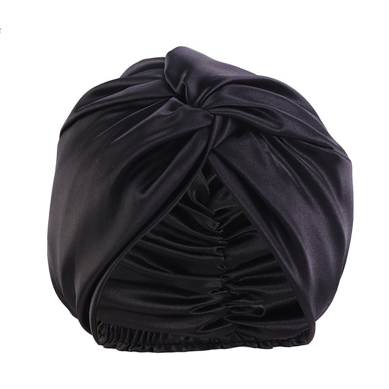 Bonnet de nuit en Satin torsadé élastique antidérapant pour femme et fille, cheveux longs bouclés, Bonnet de nuit, Turban féminin