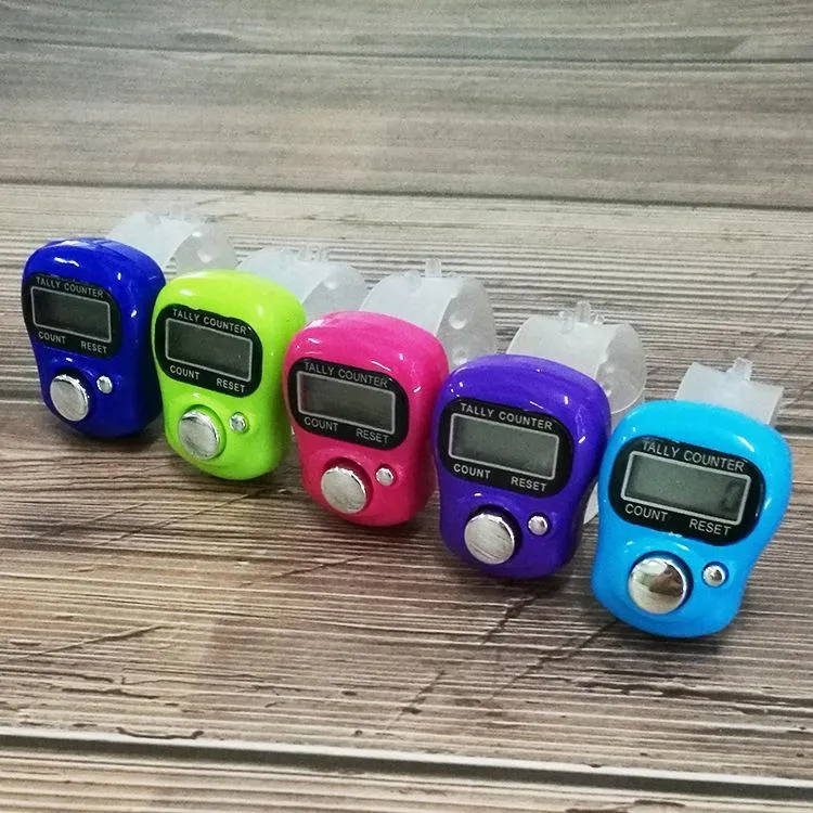wholesale Mini Hand Hold Band Tally Counter LCD Digital Screen Finger Ring Electronics Head Count Buddha Electronic Counters 