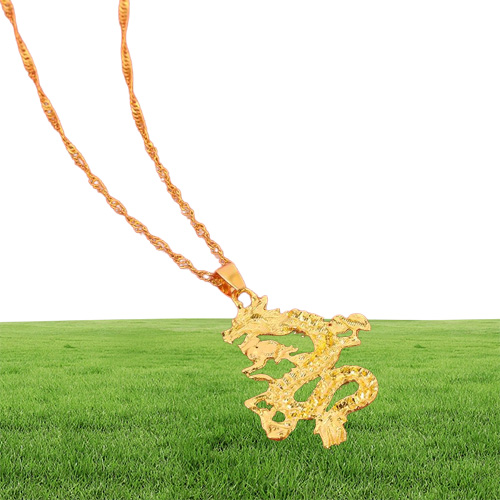 Colliers pendants cz dragon pour femmes hommes bijoux en or