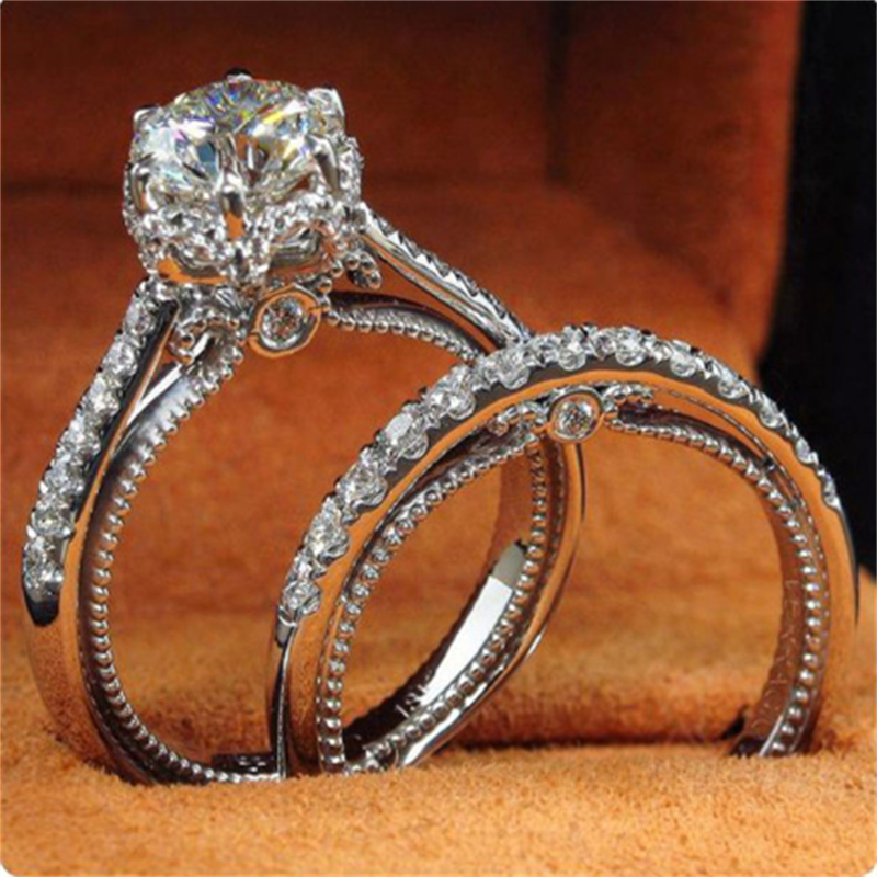 Marquise Cut Lab Diamond Finger Ring Sets White Gold Gevulde Party Wedding Band Rings For Women Men Betrokkenheid Sieraden Gift