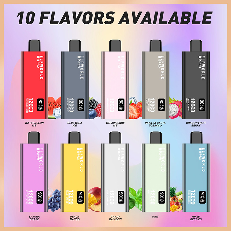 Oryginalny Elf World I15 Pro 12000 Puffs Electronic Vape Vape Pen Morzache Elfworld 18 ml z 600 mAh Akultujną baterię Cewkę z siatki C