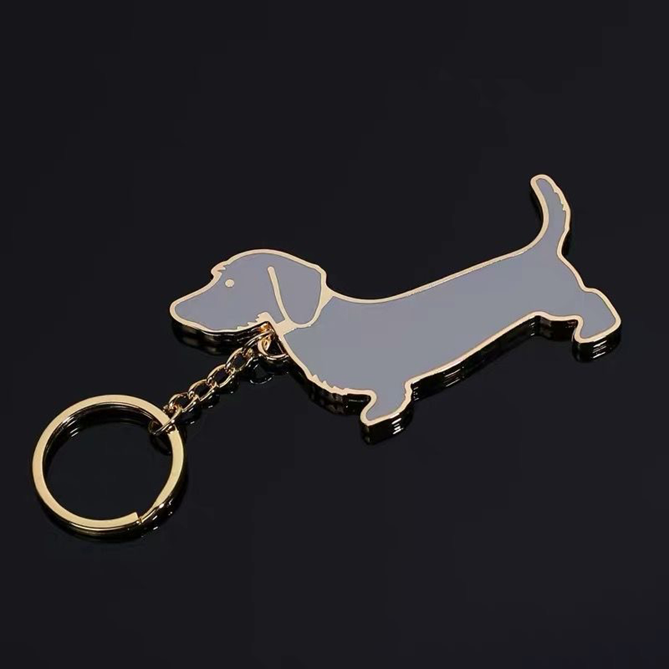 Designer Key Buckle Car Keychain med söta hundmän Kvinnor Väska hängande tillbehör