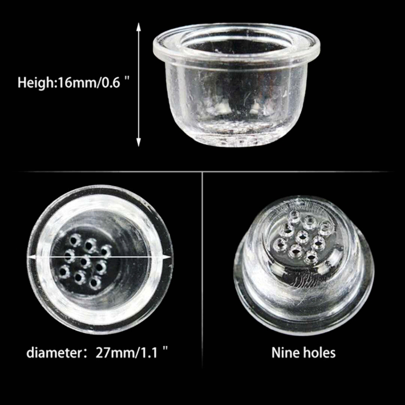 Senaste transparent rökning pyrex glas nio hål skålfilter sked behållare torr ört tobak bärbar utbytbar silikon cigaretthållare rör