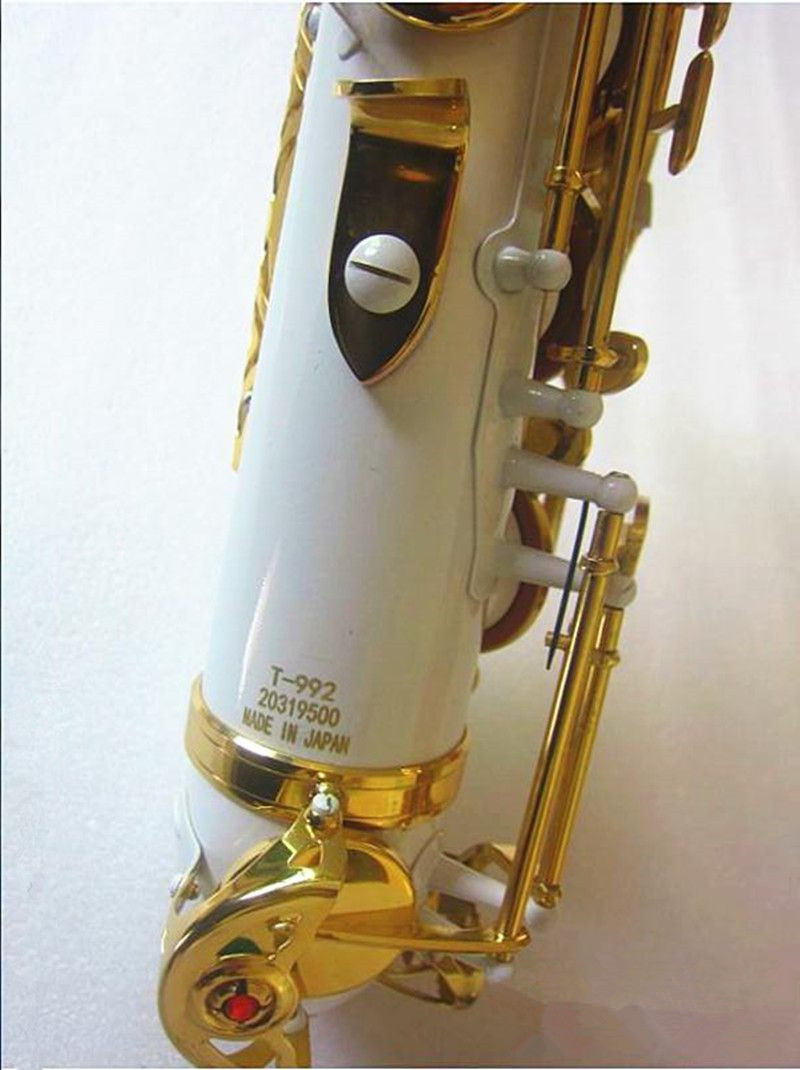 Japan Jazz Yanagis T-992 Modell BB Tenor Saxofonwhite Gold Key Saxophone Med Professional Musical Instruments Performance Free Ship