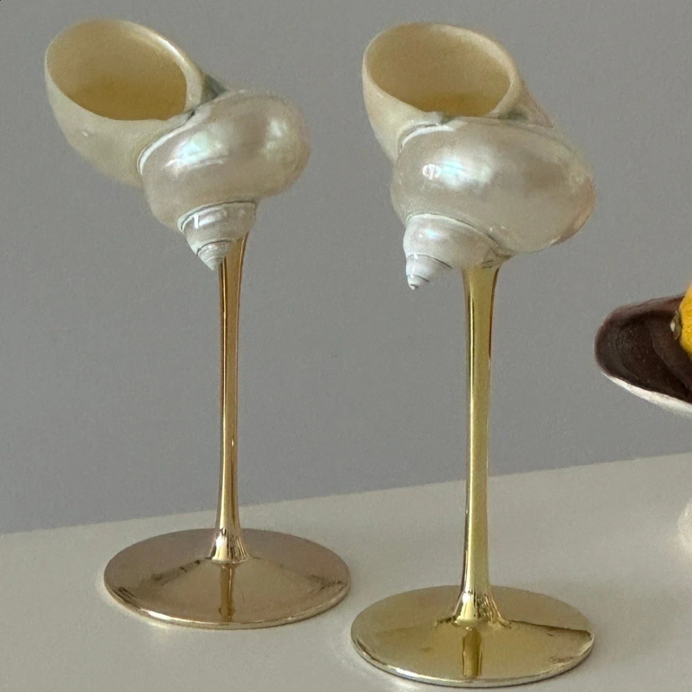 Tasses en verre à vin en coquille de conque naturelle, faites à la main, avec Design de Niche créatif, décoration cadeau pour offrir des verres à café 231116