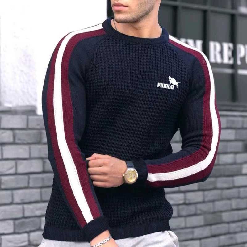 Men's Sweaters Men's Spring Summer New Waffle Pattern Shirt For Men Pullovers High-quality Casual Knitted Heavy Round Neck Top Tees J231116