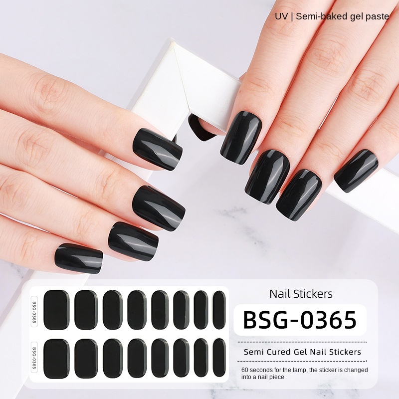 Conjunto de tiras de unhas de gel semi curadas para manicure francesa natural e esmalte de gel para uso com luz UV