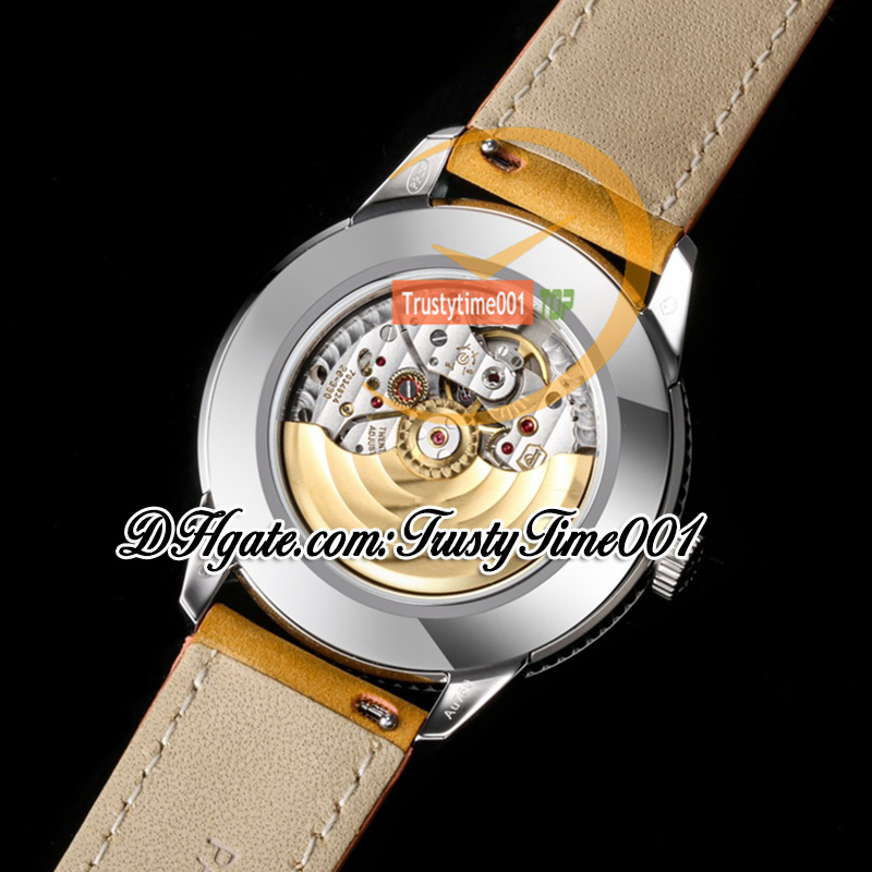 GRF Calatrava gr5226G-010 Cal.26-330 A26-330 Orologio automatico da uomo Quadrante color carbone strutturato Indici numerici Cassa in acciaio Cinturino in pelle Super Edition trustytime001Orologi