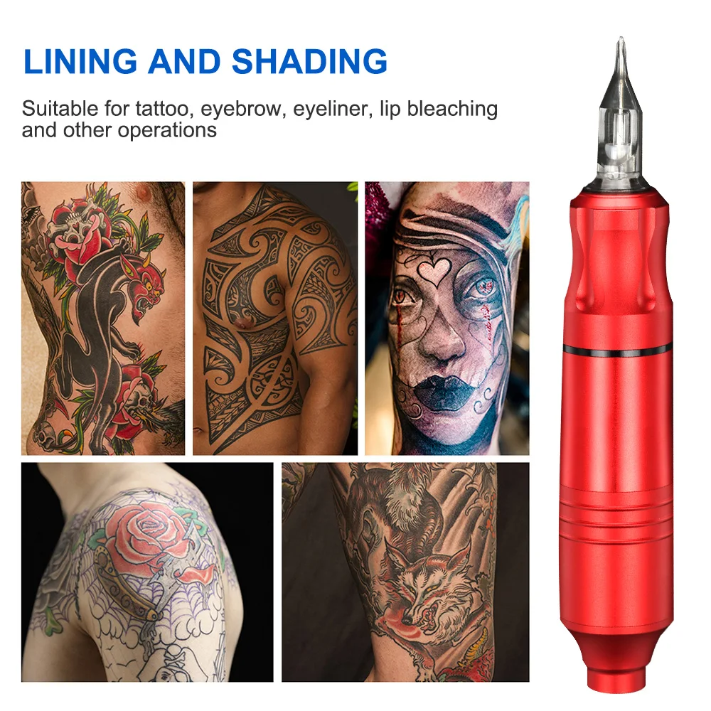Tatueringsmaskin sätter professionell motorisk rotationspenna med tatuering av strömförsörjningskassett nålar smink tatuering nybörjare