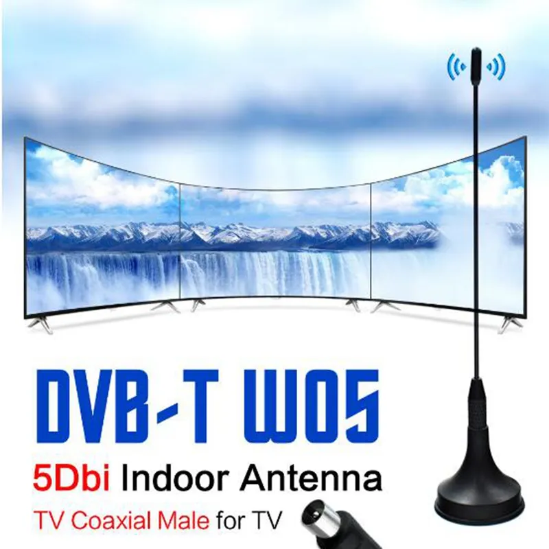 50 Stück digitale 5 dBi Indoor-DVB-T-TV-Antenne Freeview HDTV-Antenne für Box 1,5 m Kabel