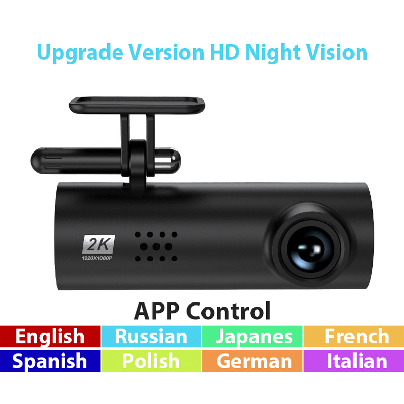 Dash Cam 1S Smart Car DVR Camera Wifi APP Controllo vocale Dashcam 1080P HD Visione notturna Videocamera auto Videoregistratore G-sensor