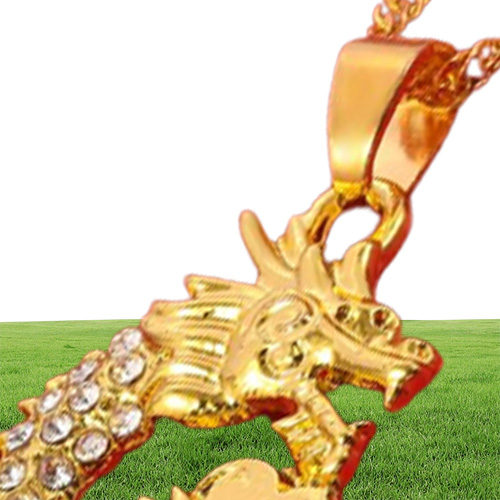 Hanger kettingen CZ Dragon voor vrouwen mannen goud kleur sieraden kubieke zirconia mascotte gelukssymbool cadeaus geheel 11694069