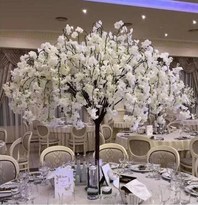 Planta de simulación de cerezo, árbol de flores simuladas falsas, decoración para sala de estar, Hotel, boda, muebles de fiesta en casa, 4 Uds.