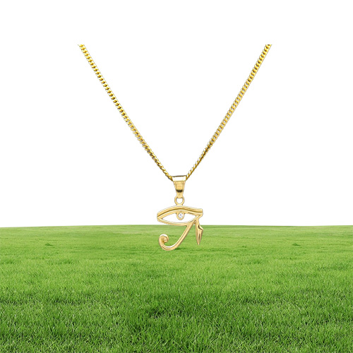 316L Stainless Steel Gold Color Egyptian The Eye Of Horus Pendant Necklace Hip Hop Wedjat Eye Necklaces For Unisex Jewelry227L2811517