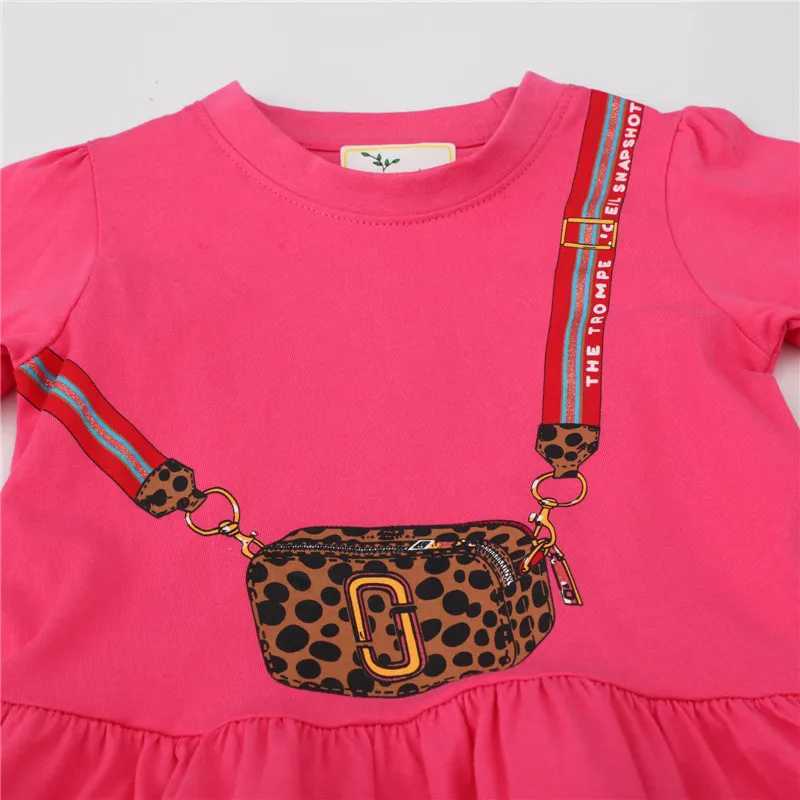 Vestidos de menina medidores de salto Novo Chegada Princesa Autumn Spring Túnica Bolsa de algodão impressão de festas fofas vestidos de estilo formal Toddlerl2405