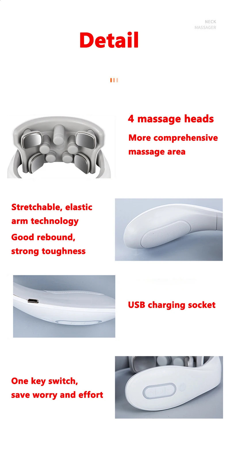 Massera nackkudde smart rygg och nackmassager instrument axel hals massage cervikal ryggrad hälso- och sjukvård vibrator uppvärmning lindrar smärtmuskel 231115