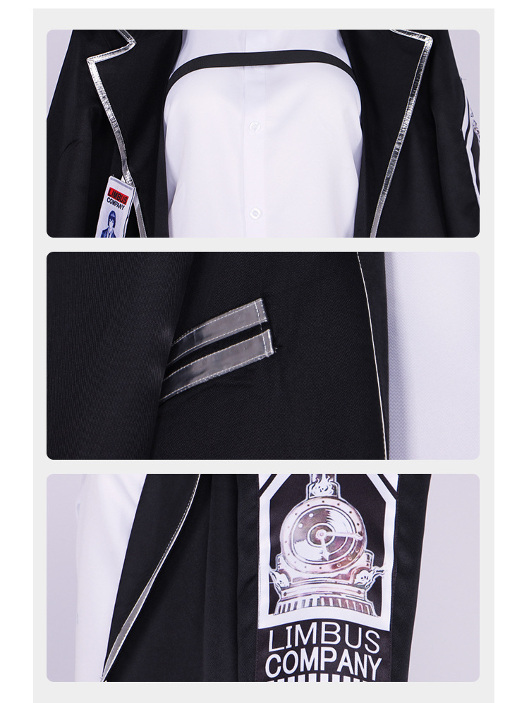 Border Prison Bus Company Cos Service Hong Lu Faust Liang Xiu Long Game Volledige set zwarte uniforme Cosplay Service