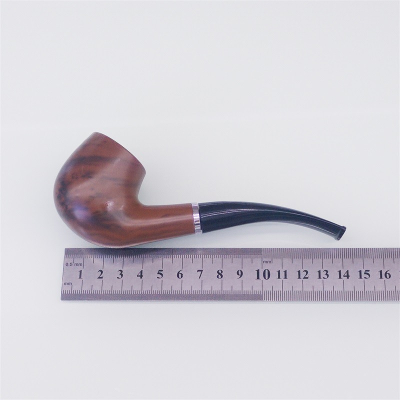 Smoking Pipe Wood grain bakelite pipe with base and fluff cover