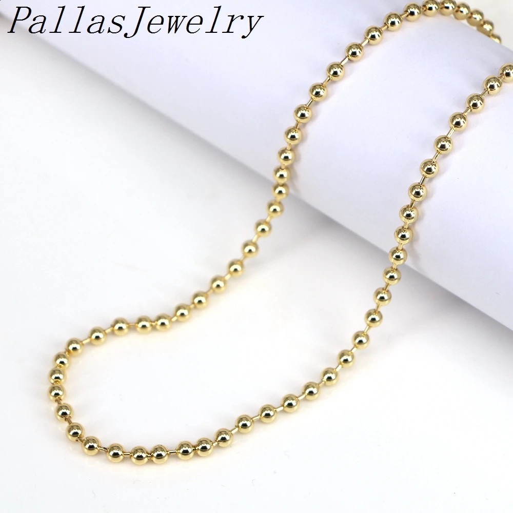 Chokers 20st 3mm 4mm 6mm Fashion Gold Plated Round Ball Bead Chain Choker Halsband för män Kvinnliga smycken Tillbehör 231116