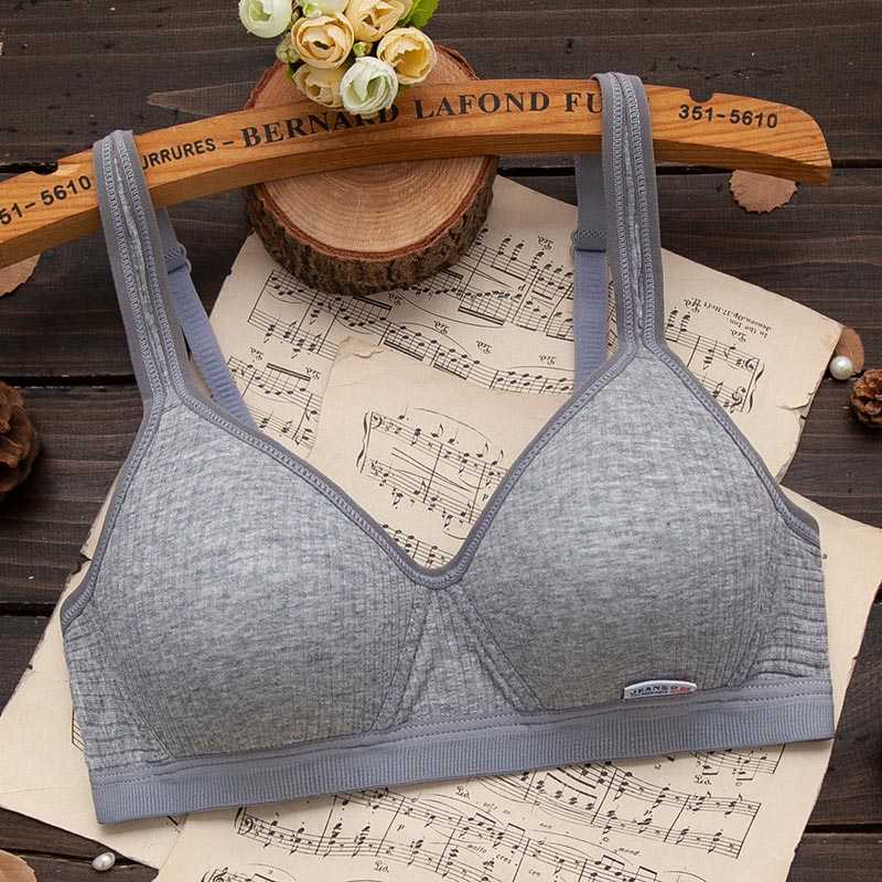 Bras Fashion Adjusted Bra Girl Underwear Cotton Breathable Steel Ring Thin Student Women Seamless Bra Soft Wireless Sexy Lingerie P230417