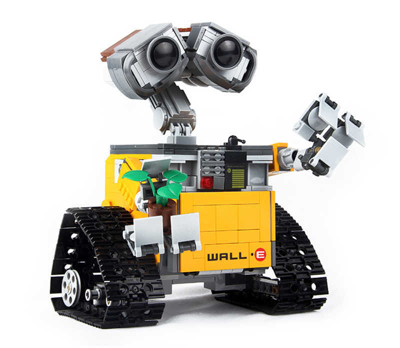 Bloklar Duvar E Klasik Film Robot DIY BLOCKS Plastik Oyuncak Tuğlalar Çocuklar İçin Hediyeler Çocuklar İçin Yetişkin Wall-E Teknik Kawaii