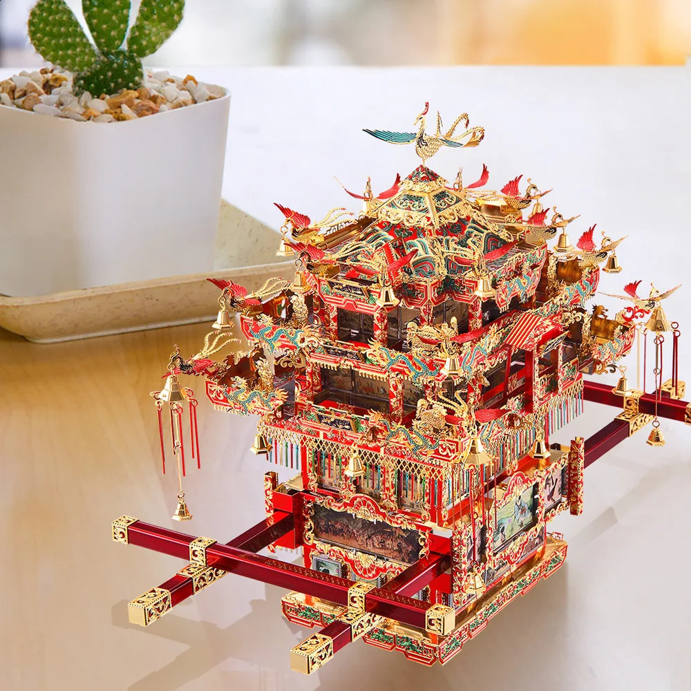 Puzzles Piececool 3D Metal Puzzle Bridal Sedan Chair Wedding Series Model Building Kits Jigsaw Toy Birthday Gifts for Adults 231116