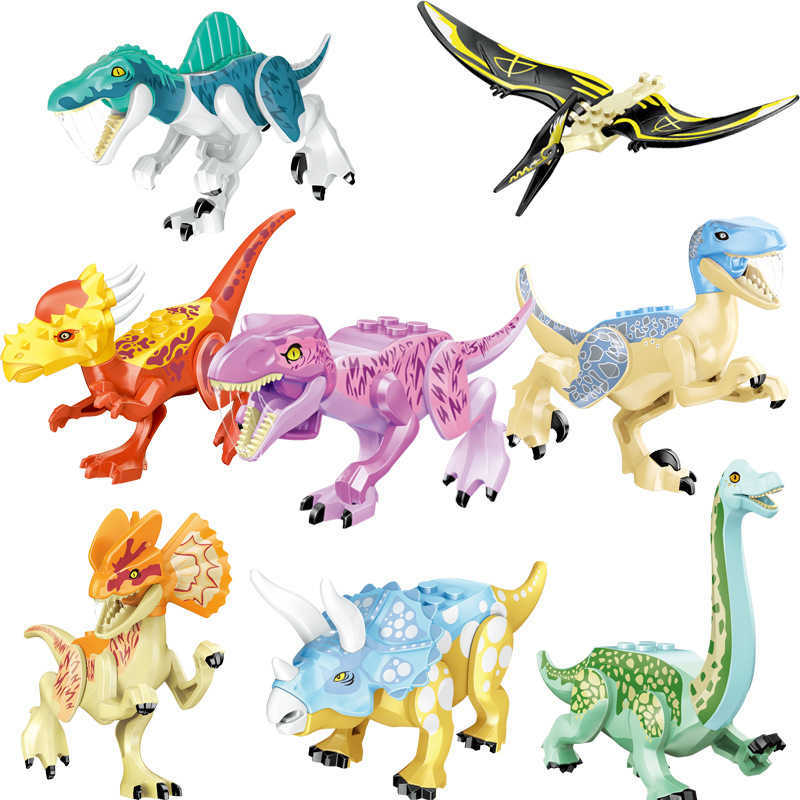 Bloki Jurajskie Dinozaury Blaki konstrukcyjne Indominus Rex DIY Tyrannosaurus Figurka Dzieci Toys Toys Prezenty