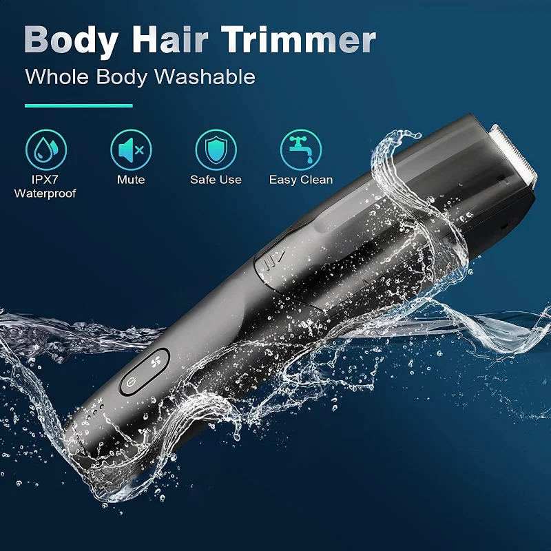 Tondeuse Lichaamshaartrimmer voor mannen Elektrische lieshaartrimmer met vacuüm Haarzuiging IPX7 Waterdichte bodygroomer Balrugscheerapparaten 231116