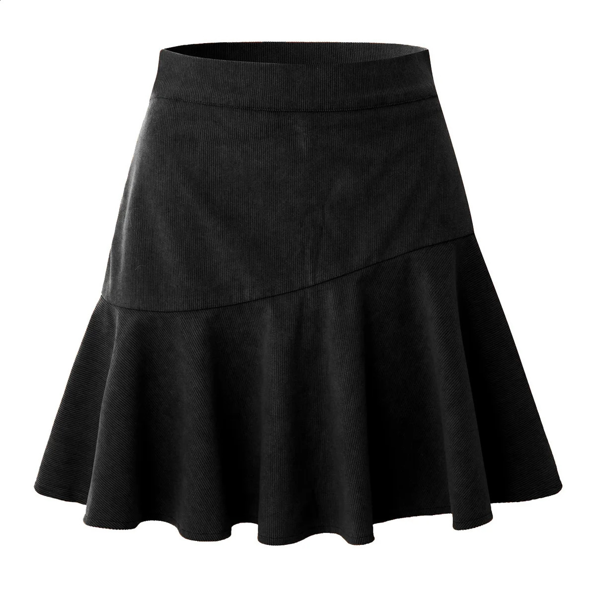 Jupes en velours côtelé pour femmes, jupe de bureau, taille haute, noir, marron, fermeture éclair, Sexy, courte, plissée, automne-hiver, 231116